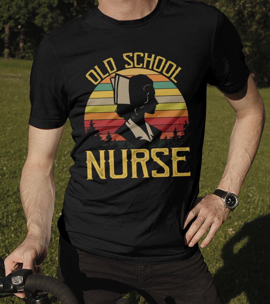 Old School Nurse Vintage Sunset T-Shirt