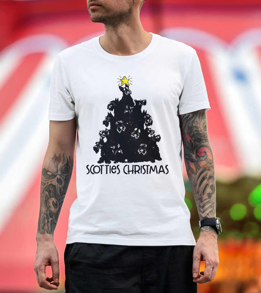 Scotties Christmas Tree with Star T-Shirt