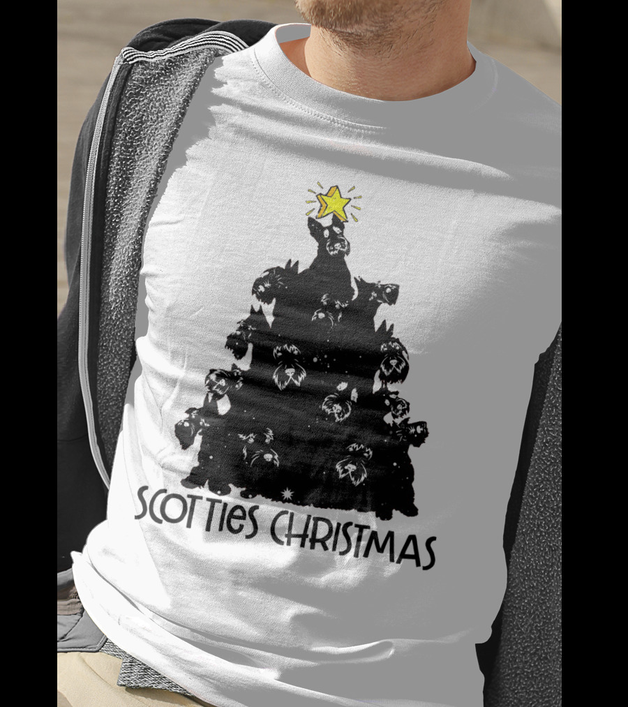 Scotties Christmas Tree With Star T-Shirt