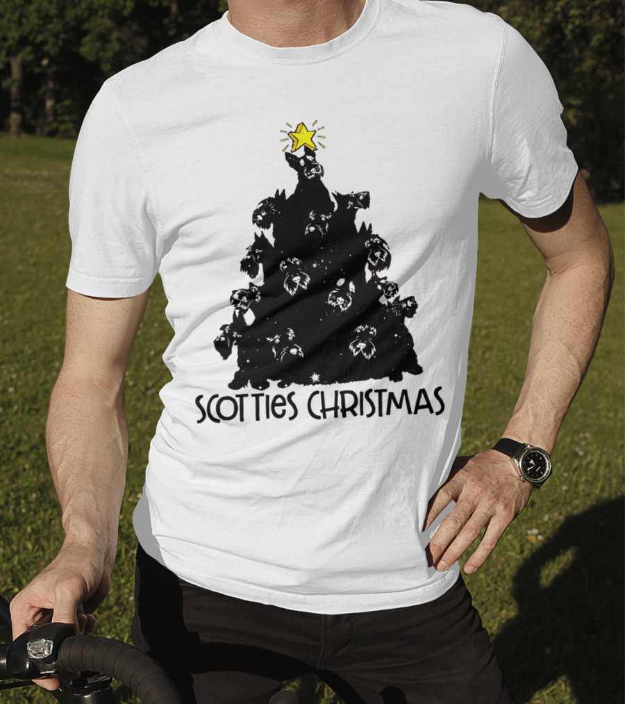 Scotties Christmas Tree With Star T-Shirt
