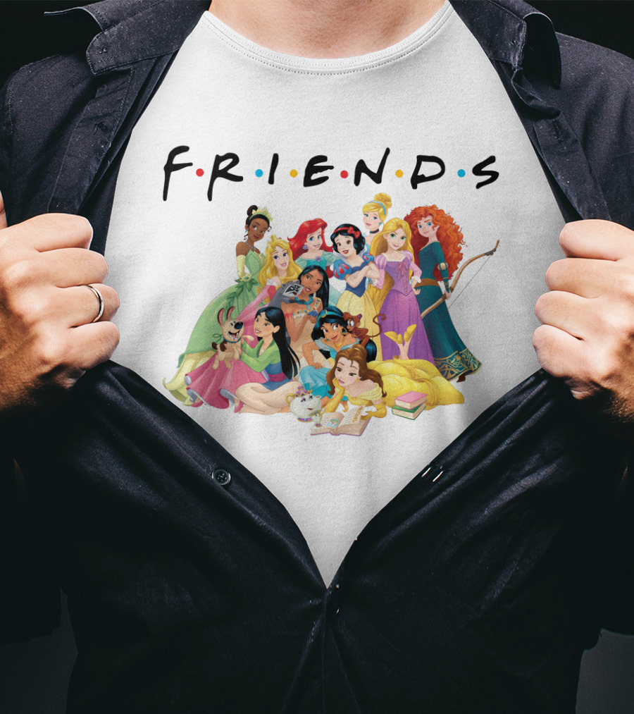 Friends Disney Princesses Funny Fans Girls Group Iconic T-Shirt