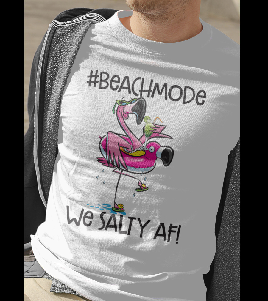 BeachMode We Salty AF Flamingo Summer Vacation T-Shirt