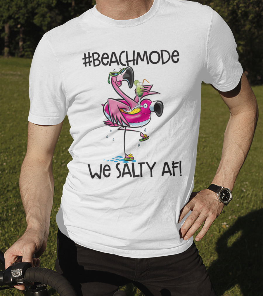 BeachMode We Salty AF Flamingo Summer Vacation T-Shirt
