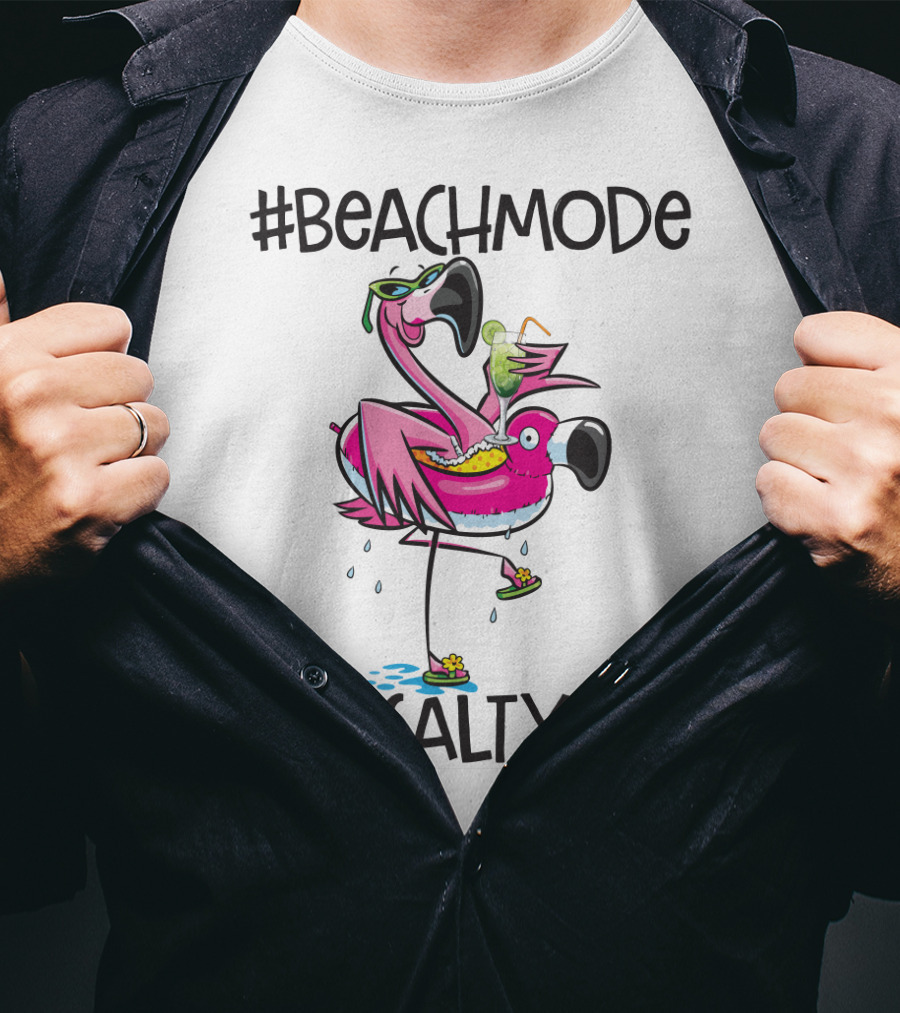 BeachMode We Salty AF Flamingo Summer Vacation T-Shirt