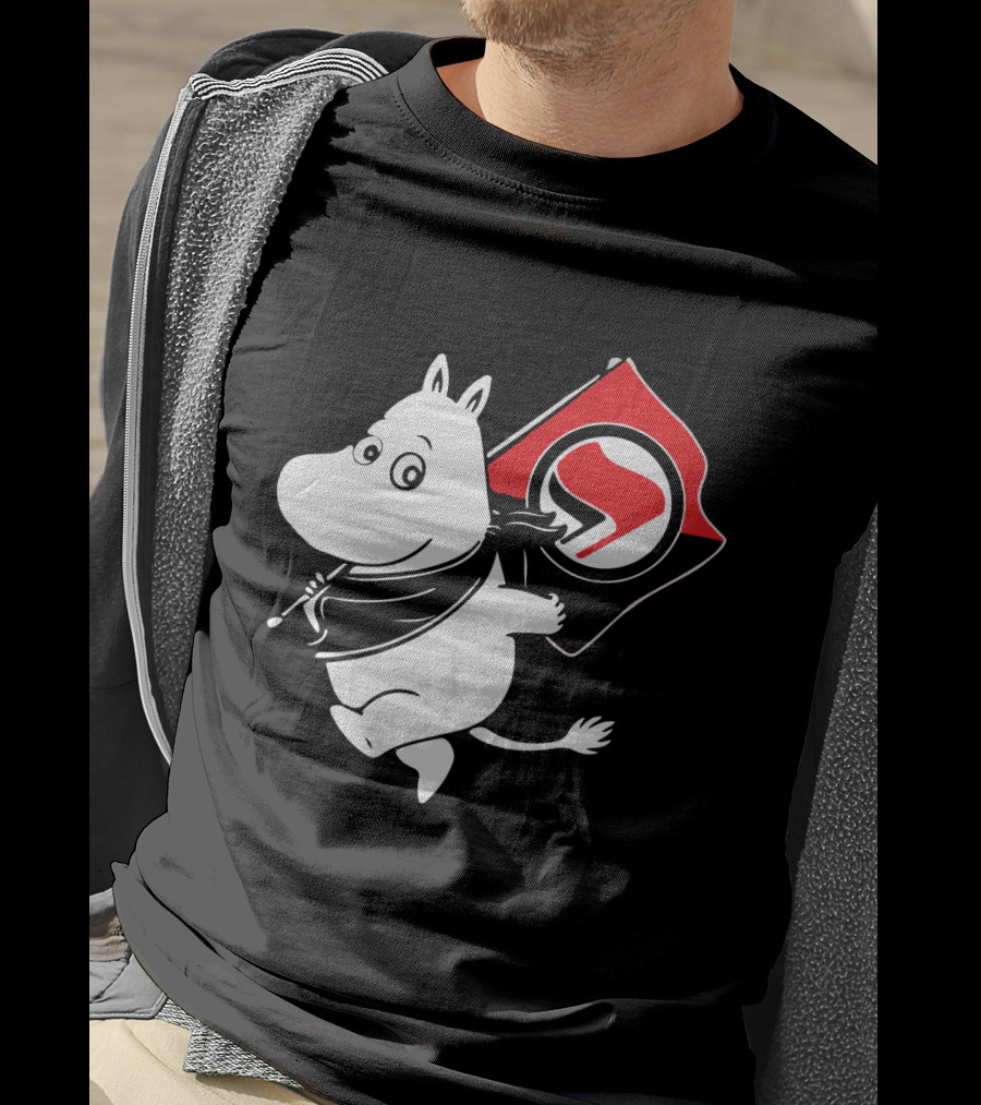 Moomin Holding Antifa Flag T-Shirt