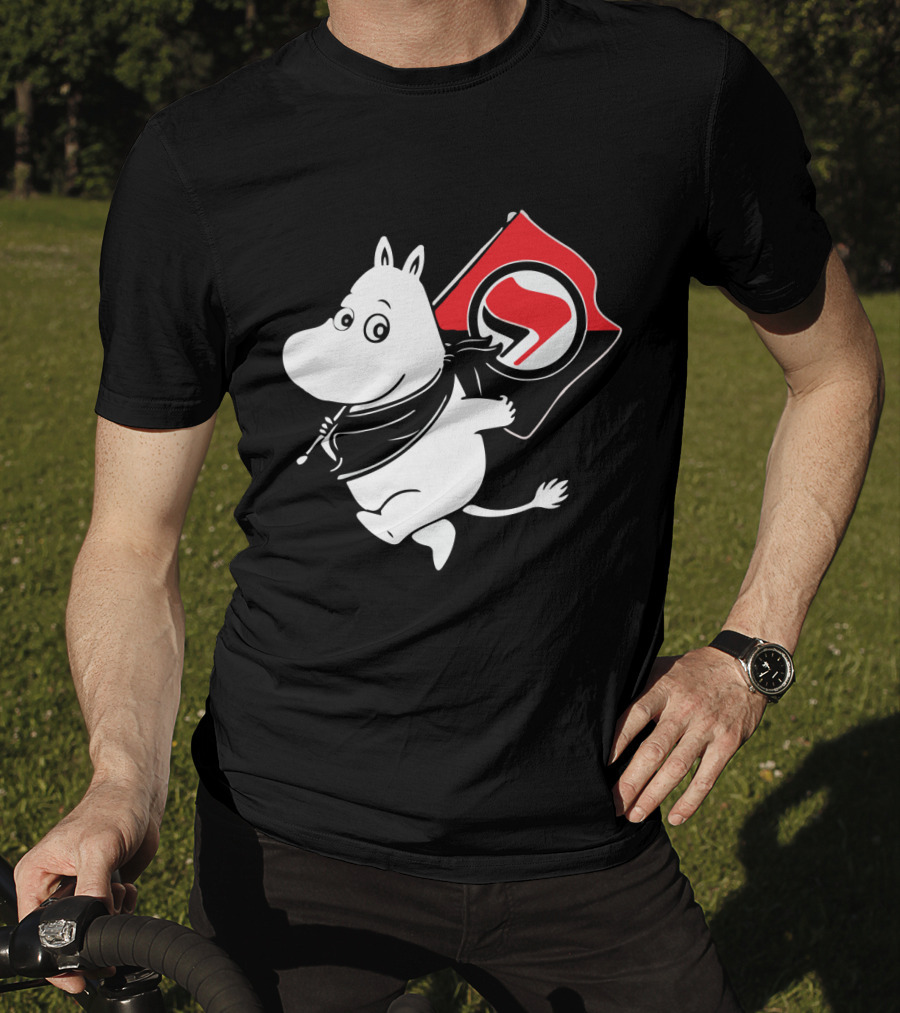 Moomin Holding Antifa Flag T-Shirt