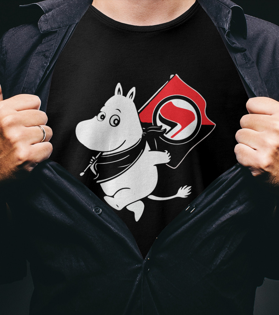 Moomin Holding Antifa Flag T-Shirt