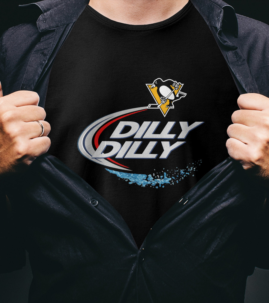 Dilly Dilly Penguins Hockey Logo And Swoosh T-Shirt