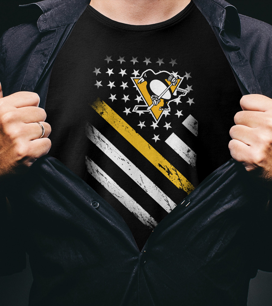 Pittsburgh Penguins American Flag Fan T-Shirt