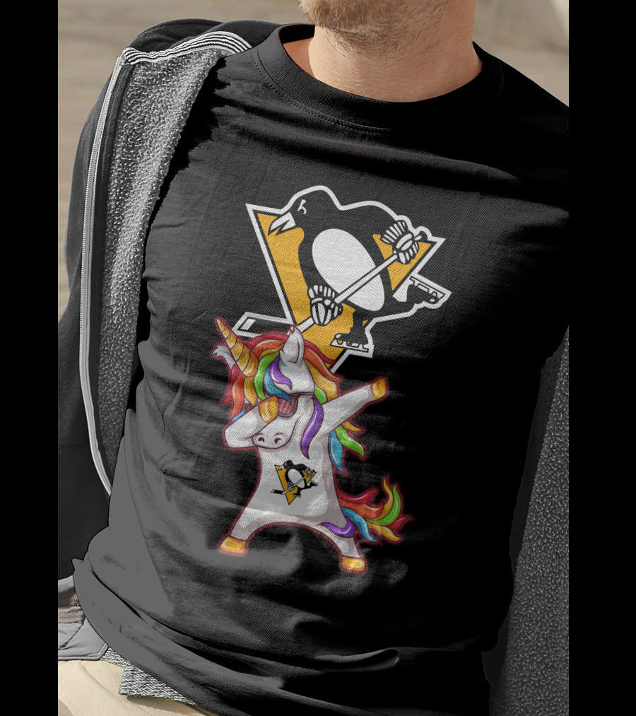 Unicorn Dabbing Penguins Pittsburgh Hockey T-Shirt
