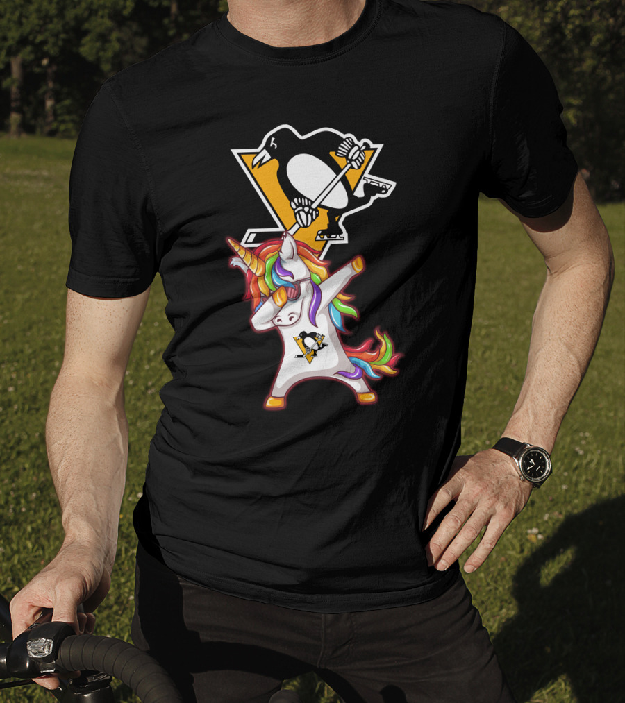 Unicorn Dabbing Penguins Pittsburgh Hockey T-Shirt