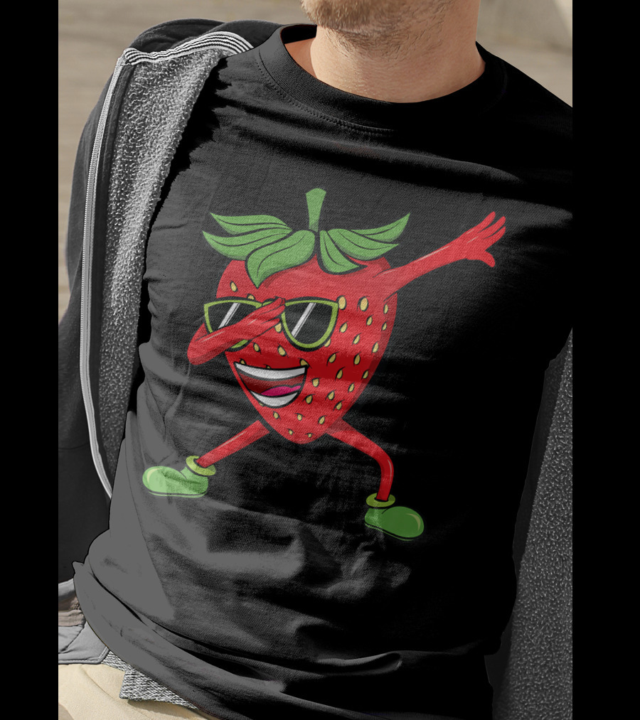 Dabbing Strawberry Dancing Summer Fruit Lover T-Shirt