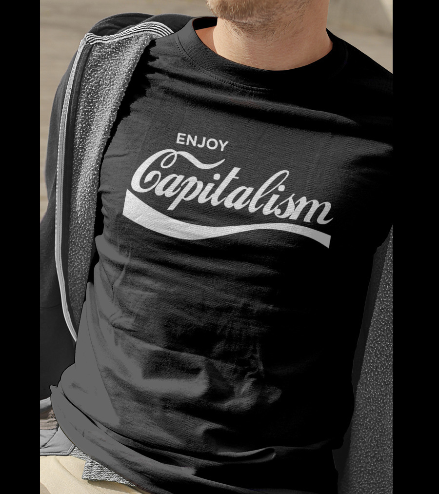 Enjoy Capitalism Coca-Cola Style Font T-Shirt