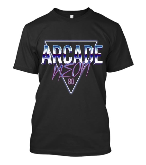 Arcade Neon 80s Retro Triangle T-Shirt