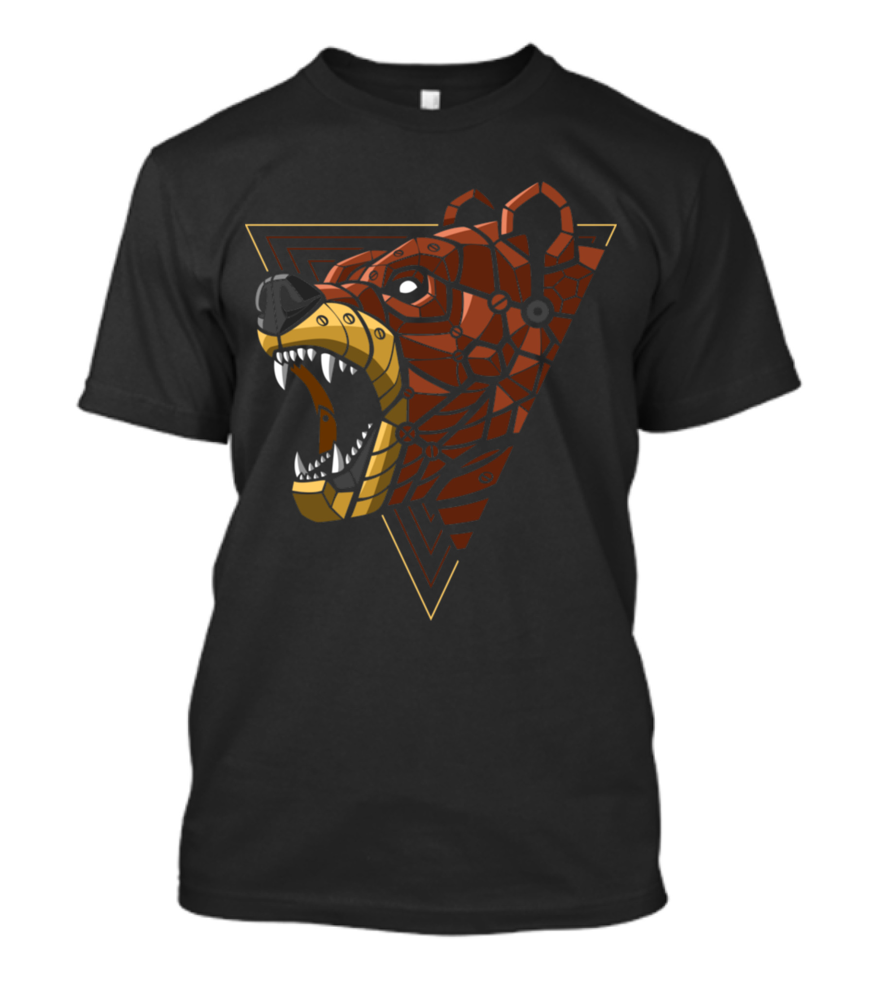 Cybernetic Geometric Roaring Bear Punk T-Shirt