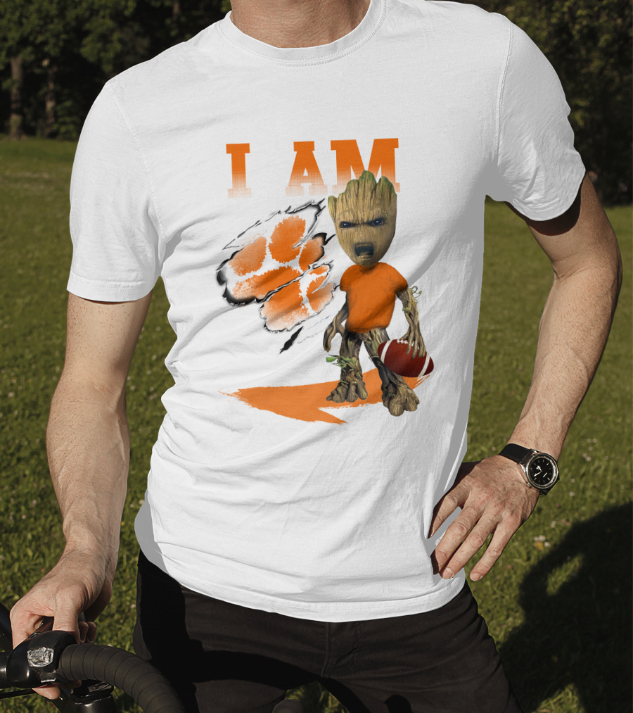 I AM Clemson Tiger Groot Football T-Shirt