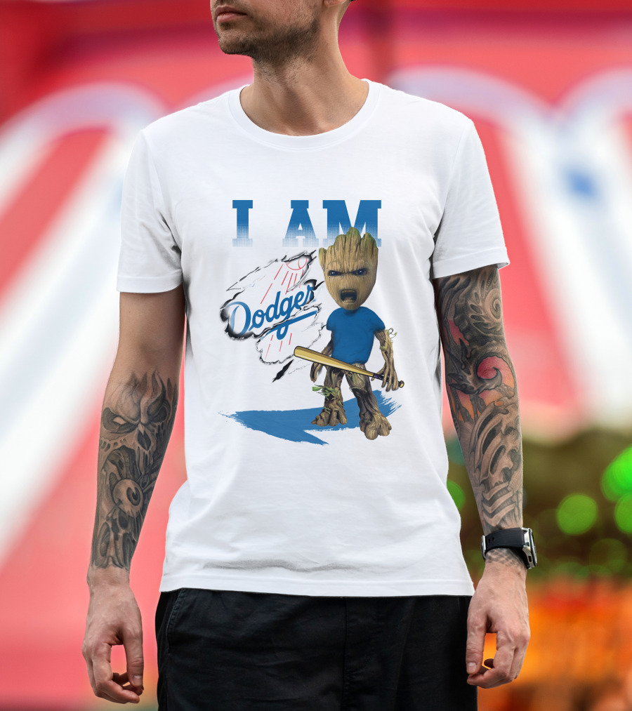 I Am Groot Dodgers Baseball T-Shirt
