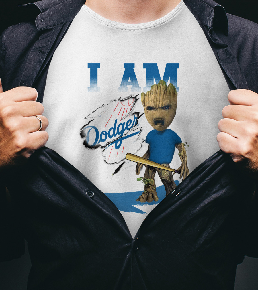 I Am Groot Dodgers Baseball T-Shirt