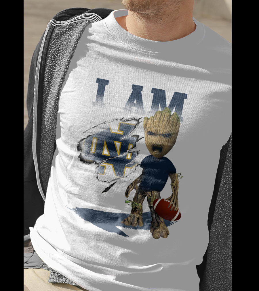 I AM Notre Dame Fighting Irish Groot Football T-Shirt