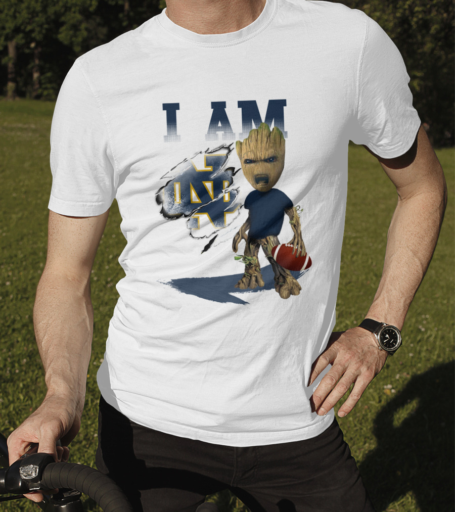 I AM Notre Dame Fighting Irish Groot Football T-Shirt