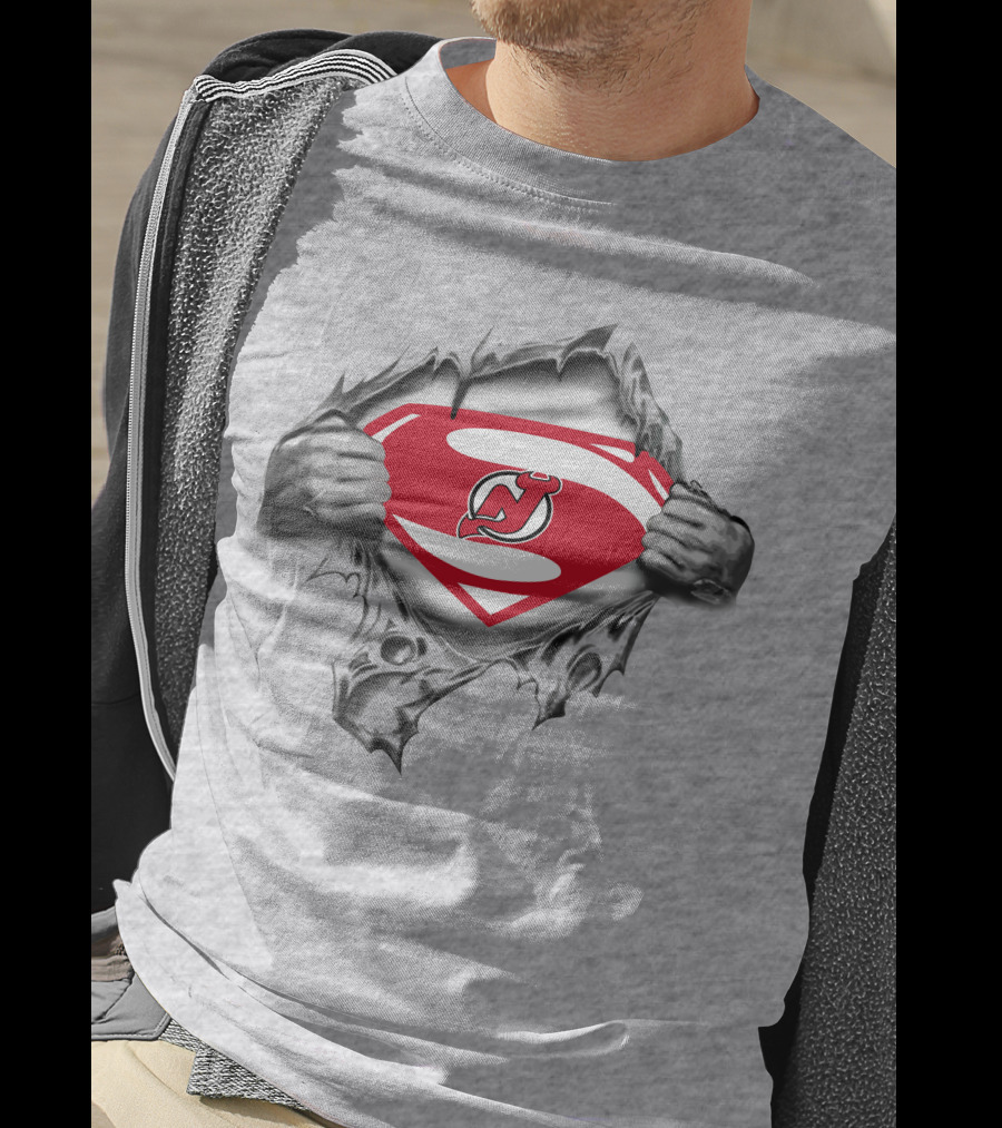 New Jersey Devils Superman Iconic Logo Fusion T-Shirt