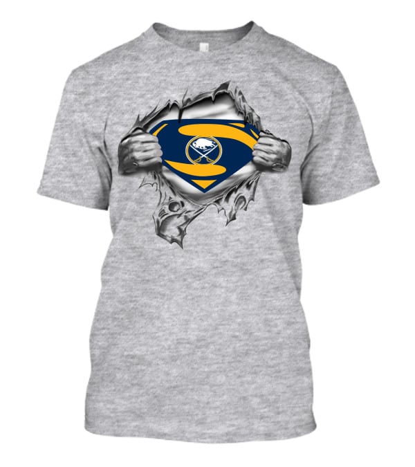 Buffalo Sabres Superman Logo Ripped Chest T-Shirt