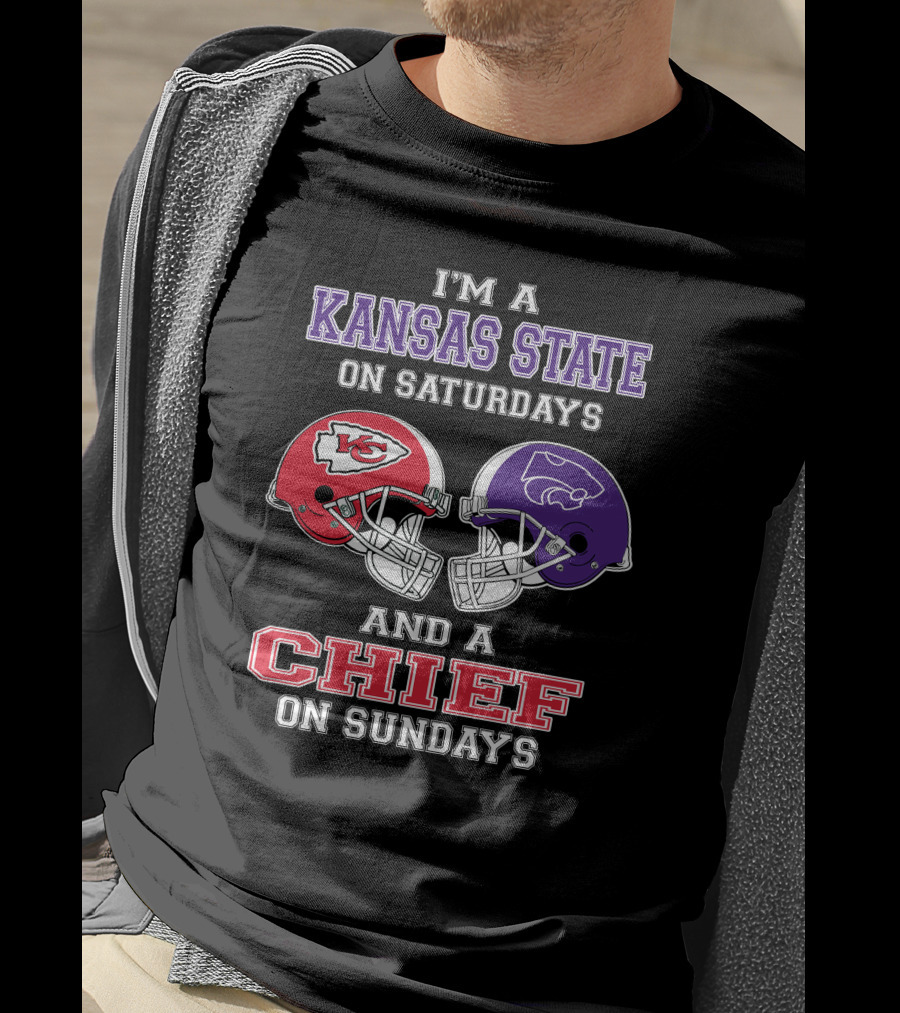 Kansas State Wildcats Saturdays Chiefs Sundays Football Fan T-Shirt