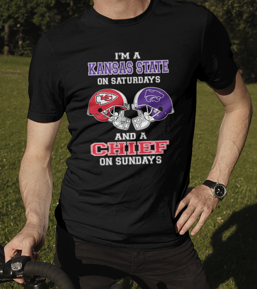 Kansas State Wildcats Saturdays Chiefs Sundays Football Fan T-Shirt