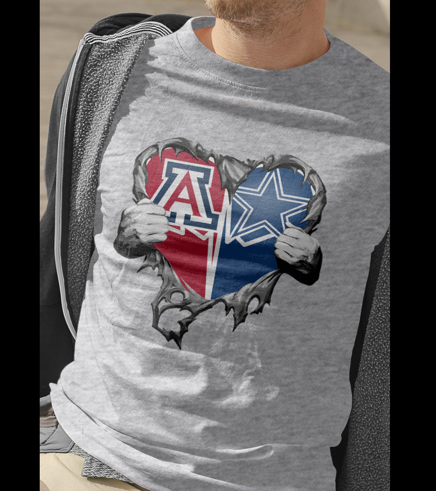 Cowboys And Arizona Wildcats Heart T-Shirt