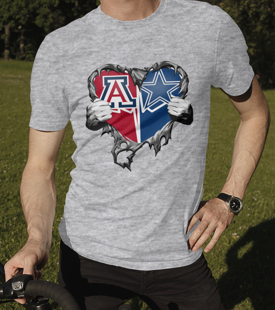 Cowboys And Arizona Wildcats Heart T-Shirt