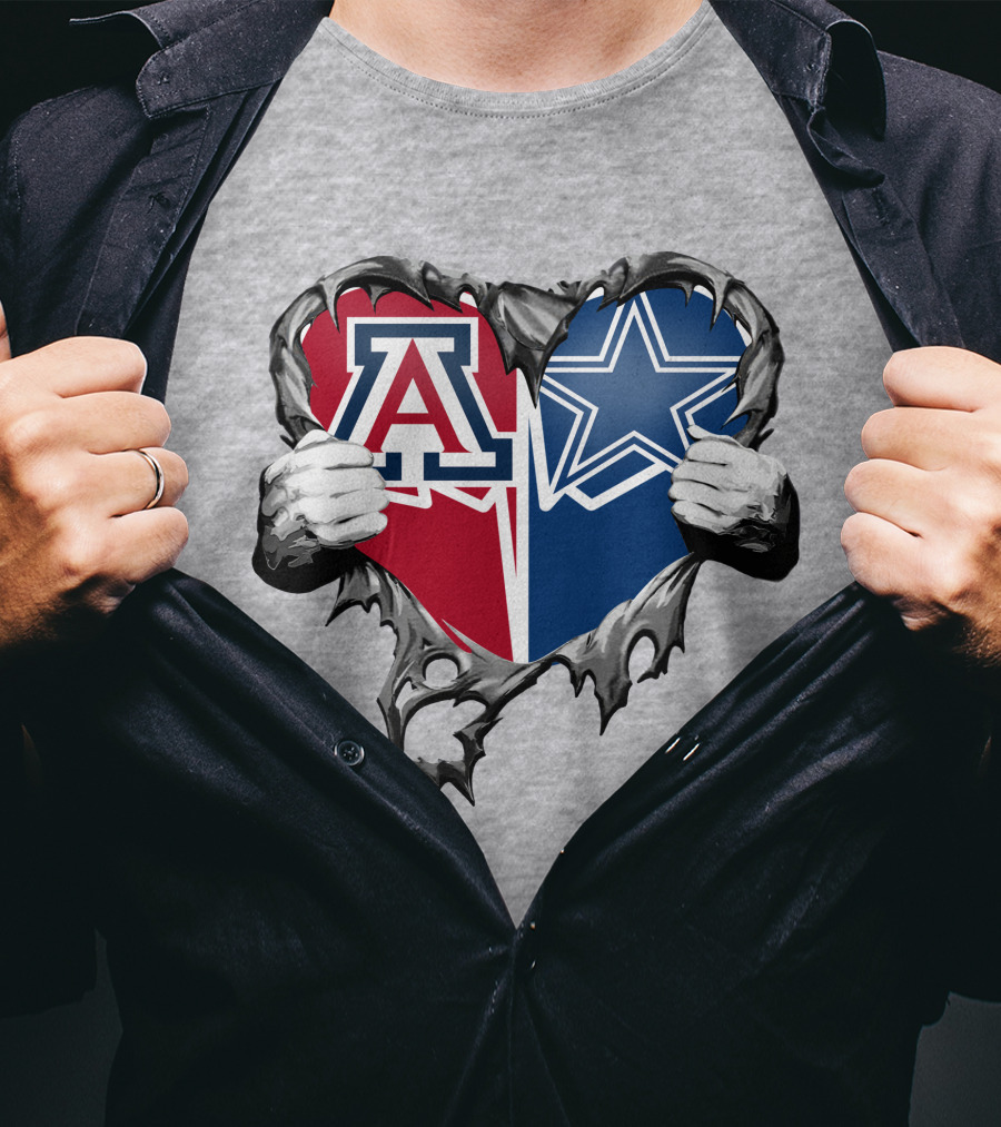 Cowboys And Arizona Wildcats Heart T-Shirt