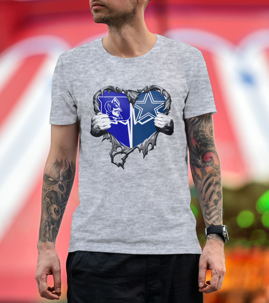 Cowboys Duke Blue Devil Heart T-Shirt
