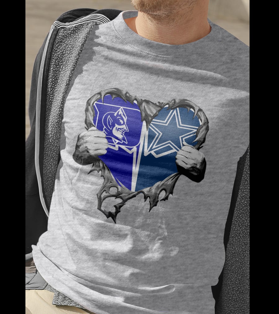 Cowboys Duke Blue Devil Heart T-Shirt