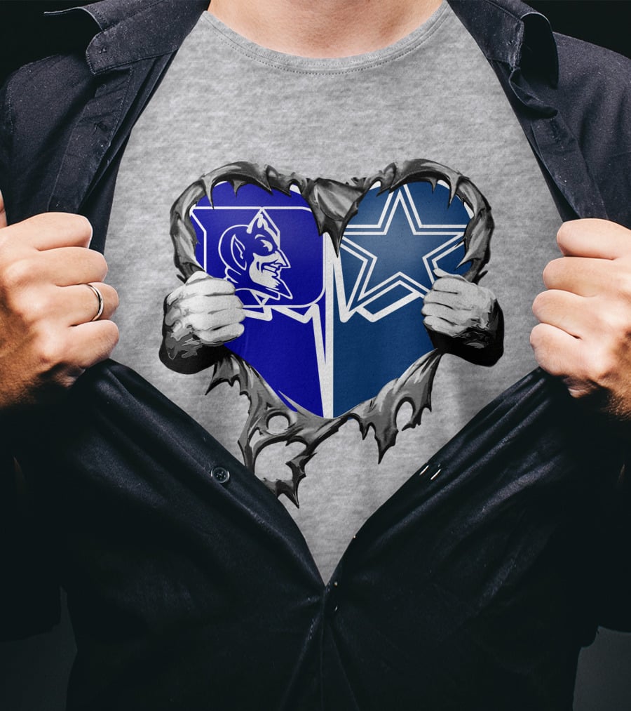 Cowboys Duke Blue Devil Heart T-Shirt