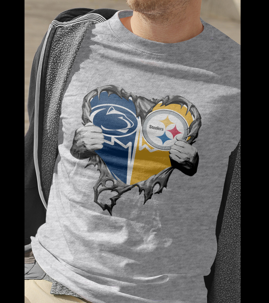 Steelers And Penn State Heart T-Shirt