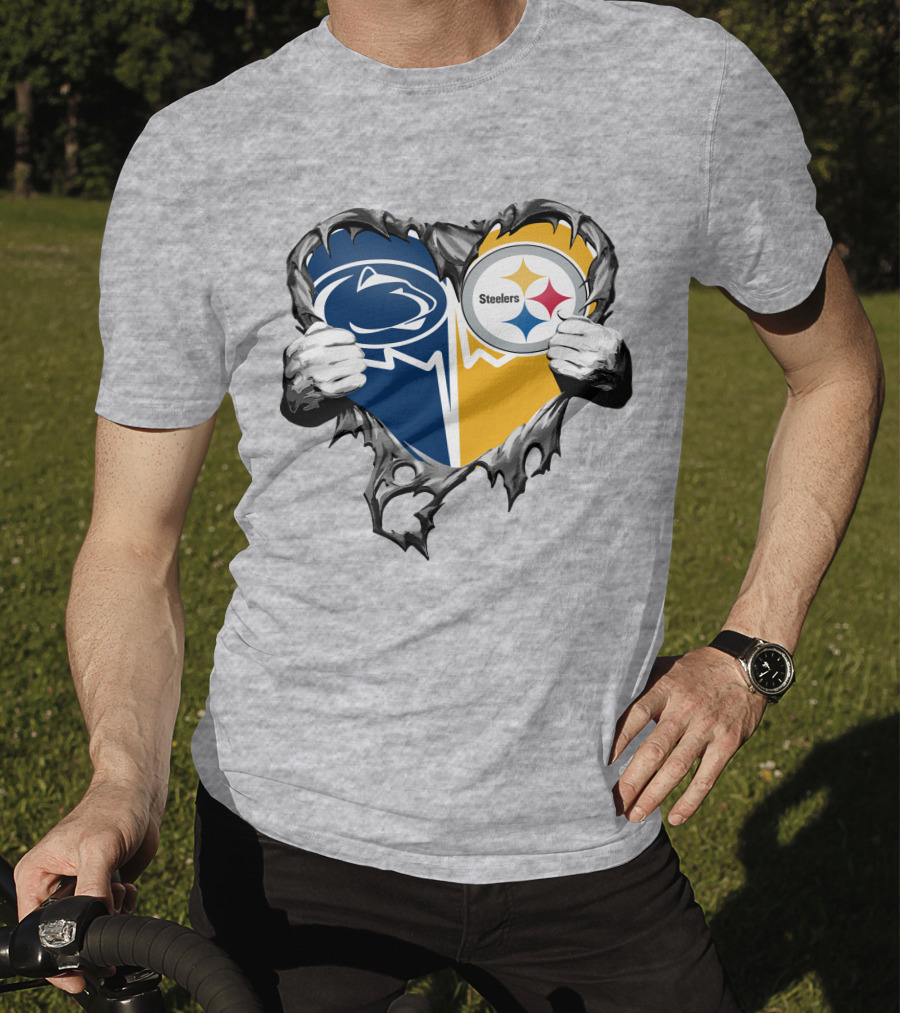 Steelers And Penn State Heart T-Shirt