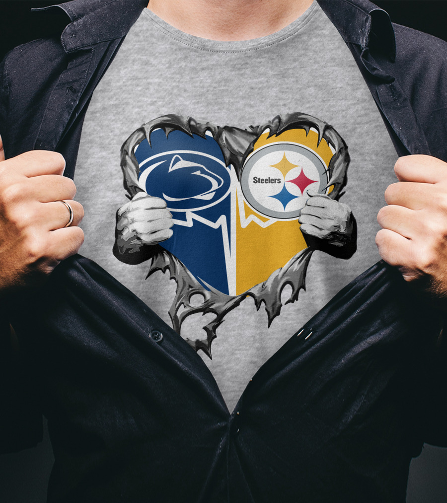 Steelers And Penn State Heart T-Shirt