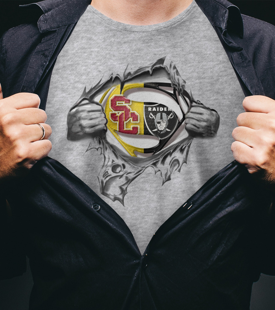 USC Trojans Raiders Superhero Fusion T-Shirt