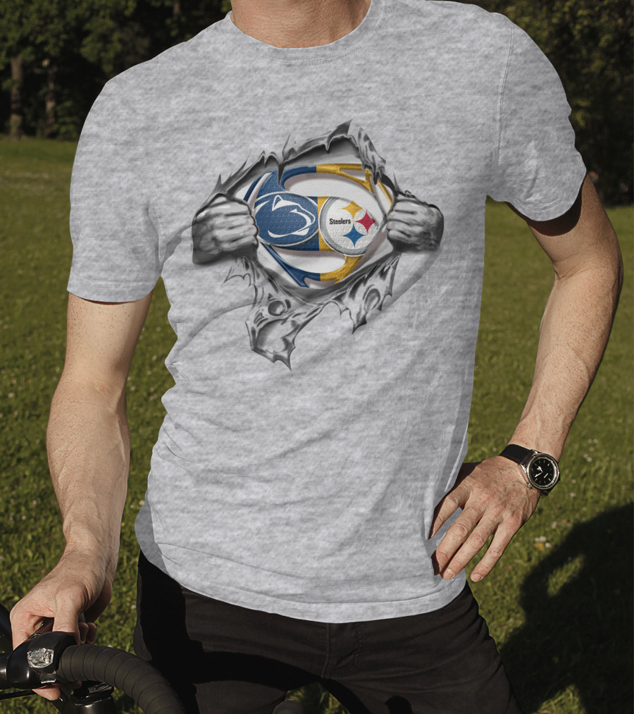 Steelers Penn State Superman Logo Fusion T-Shirt