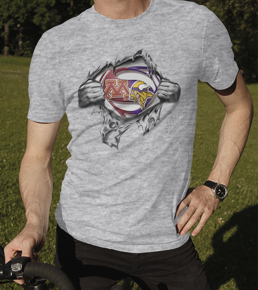 Vikings Gophers Superman Logo Mashup T-Shirt