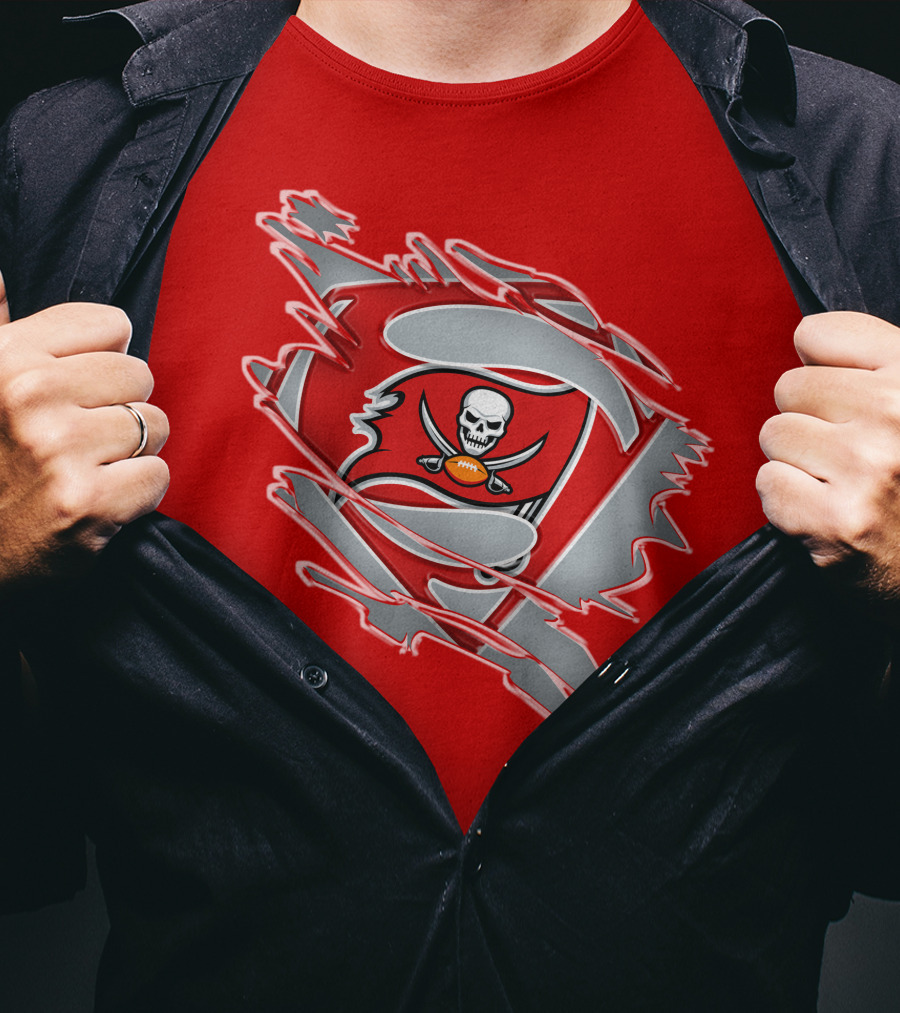 Buccaneers Super Man Nfl Logo Fusion With Superman T-Shirt