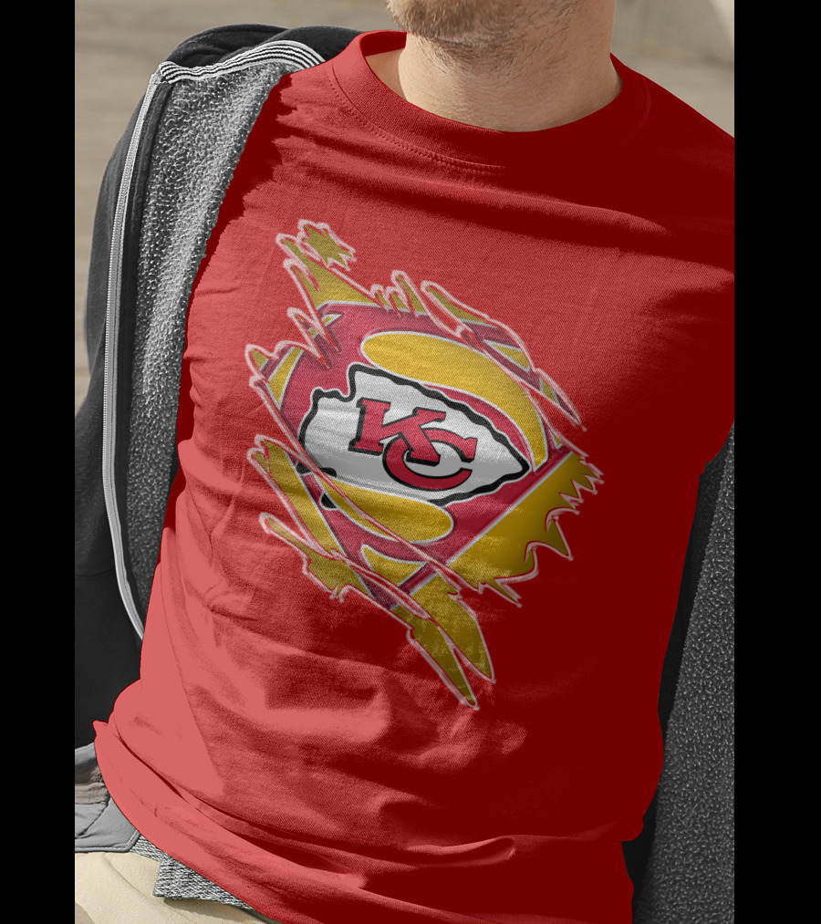 Kansas City Chiefs Super Man Logo Design Red T-Shirt
