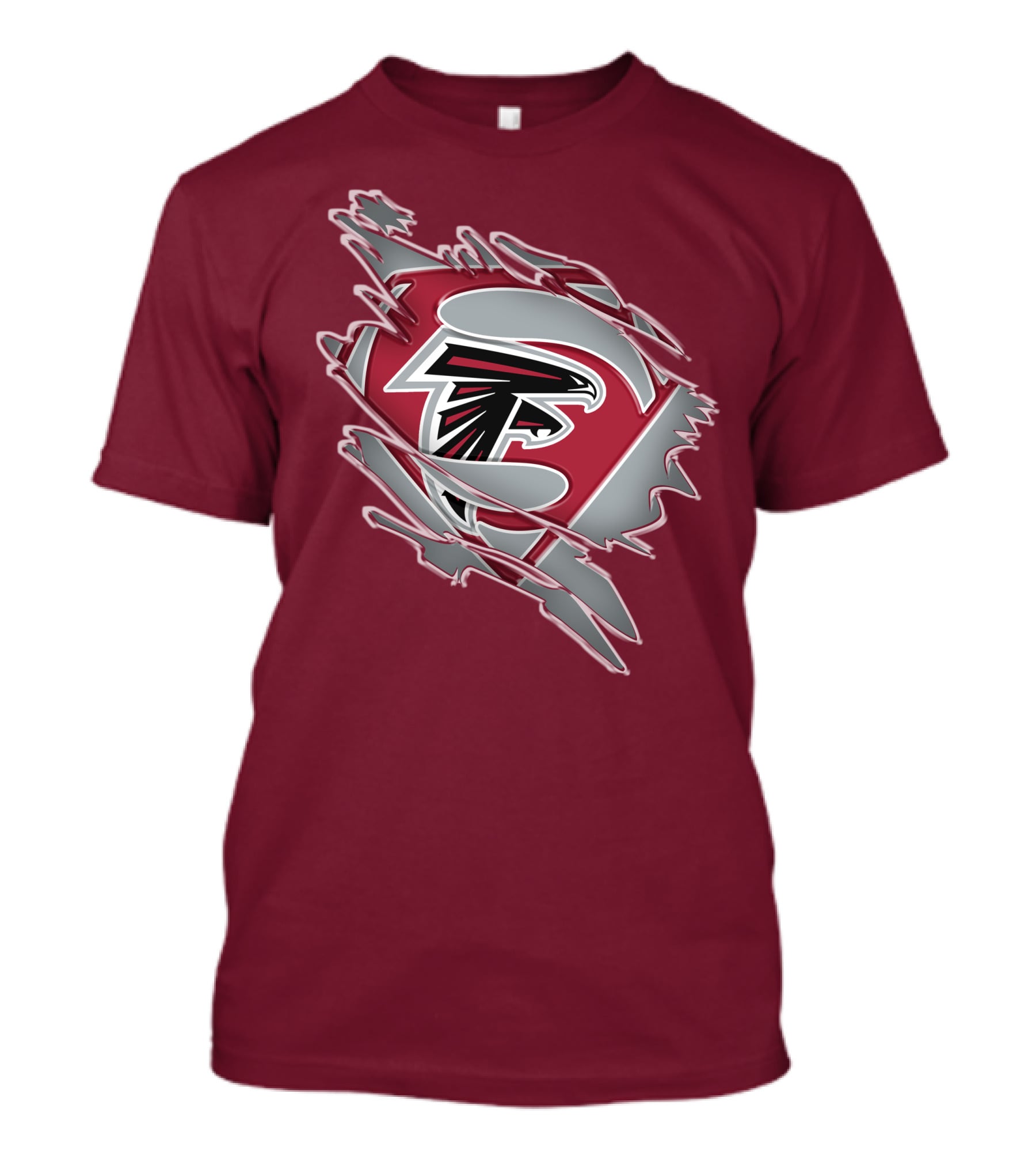 Atlanta Falcons Logo Inside Superman Symbol T-Shirt