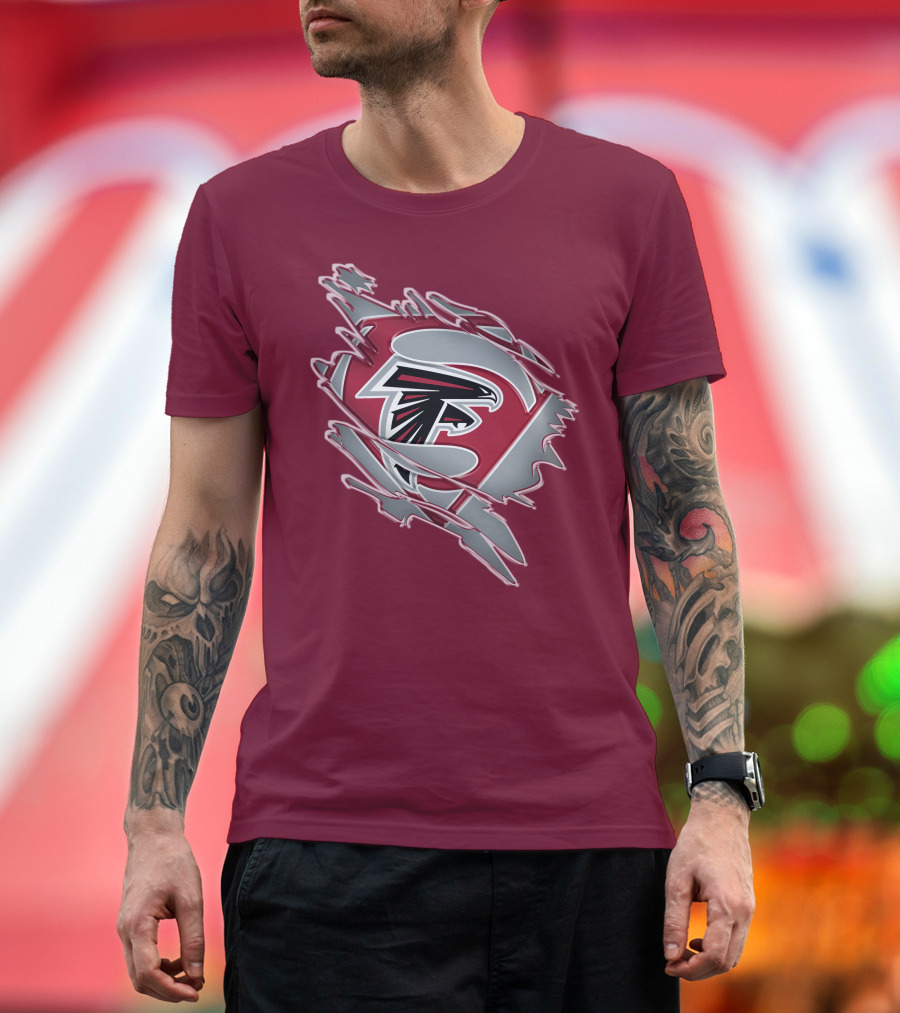 Atlanta Falcons Logo Inside Superman Symbol T-Shirt
