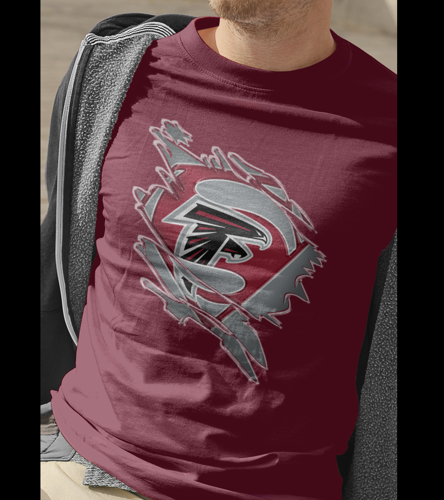 Atlanta Falcons Logo Inside Superman Symbol T-Shirt