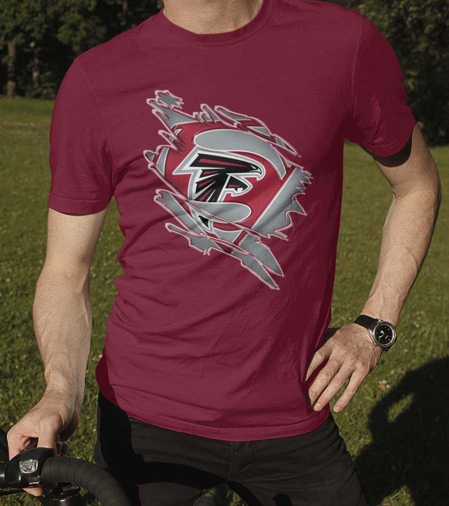 Atlanta Falcons Logo Inside Superman Symbol T-Shirt