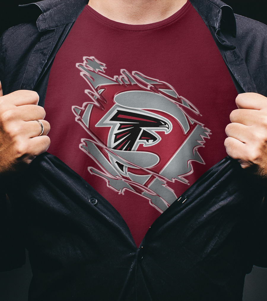 Atlanta Falcons Logo Inside Superman Symbol T-Shirt