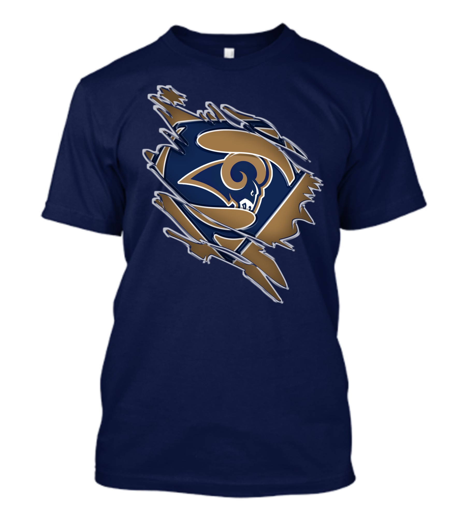 Rams Super Man Logo With Rip Effect T-Shirt