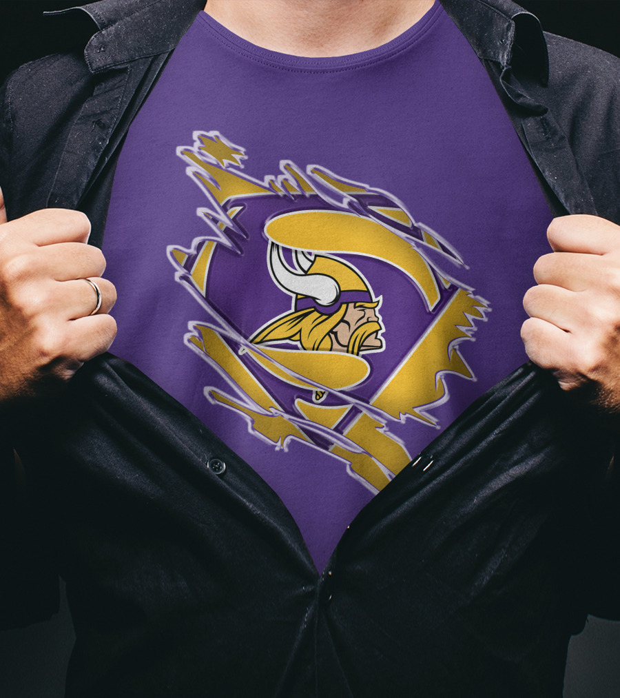 Minnesota Vikings Superman Logo Fusion T-Shirt