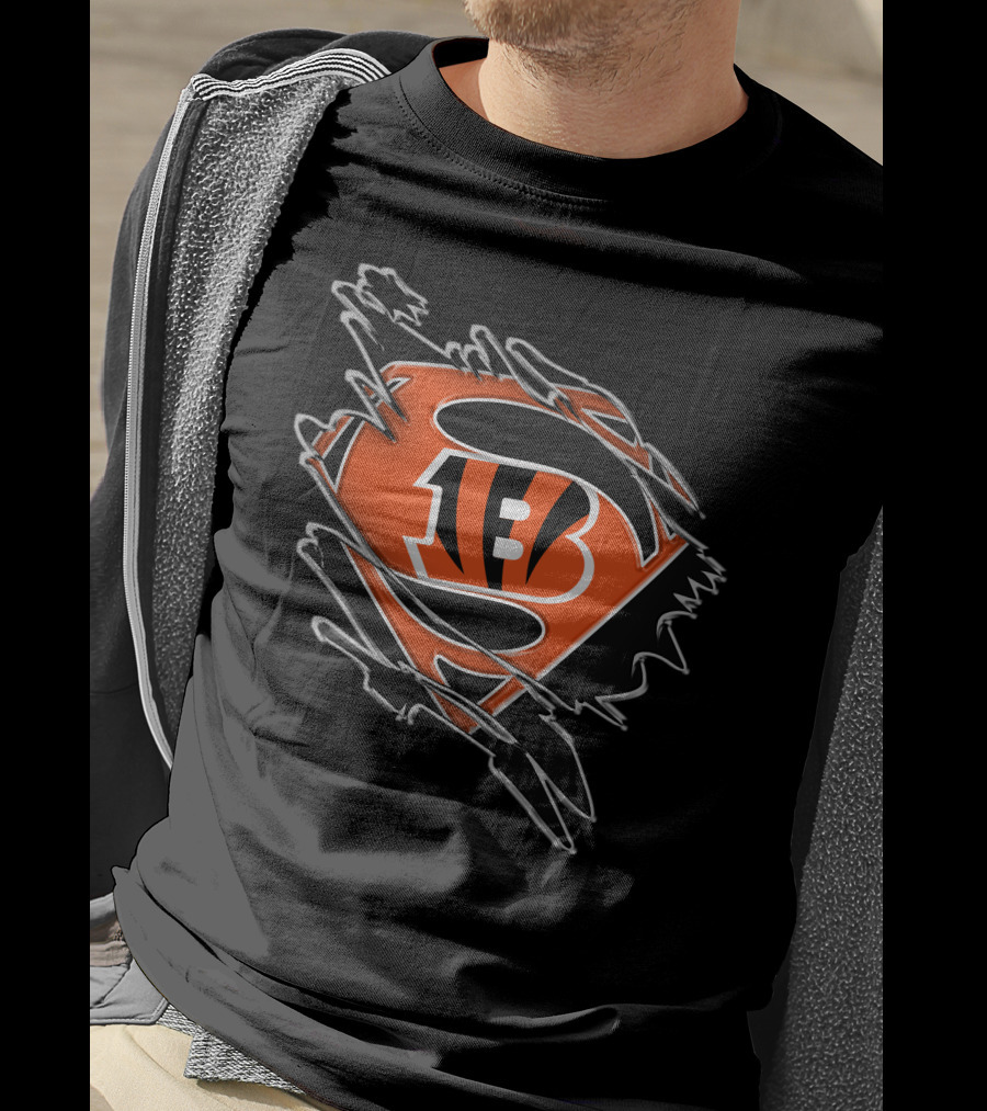 Bengals Superman B Logo Superhero Emblem T-Shirt